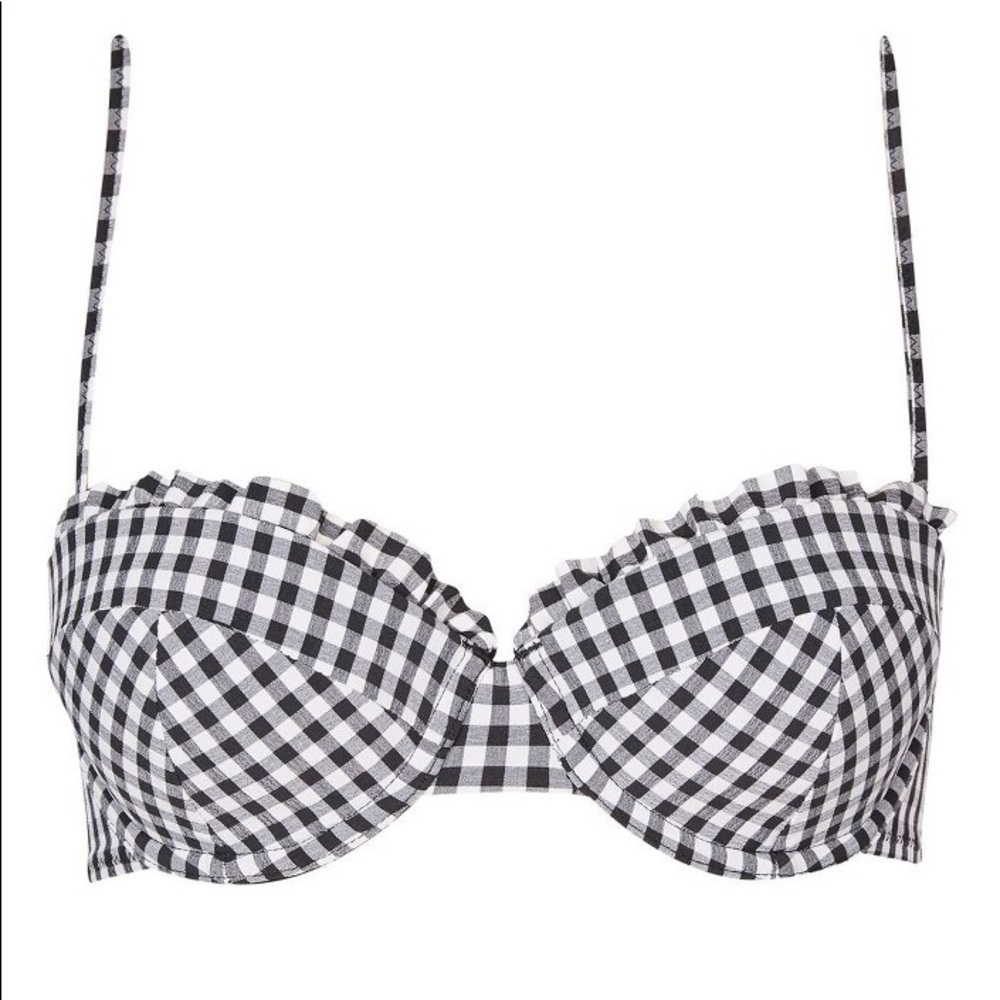 Topshop Gingham Check Bikini Top